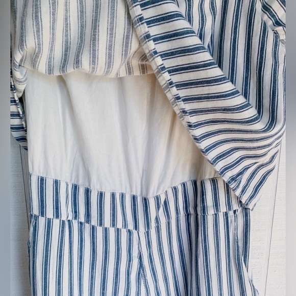MADEWELL NWT Stripe Cold Shoulder Jumpsuit, Size XXS - Picture 6 of 10